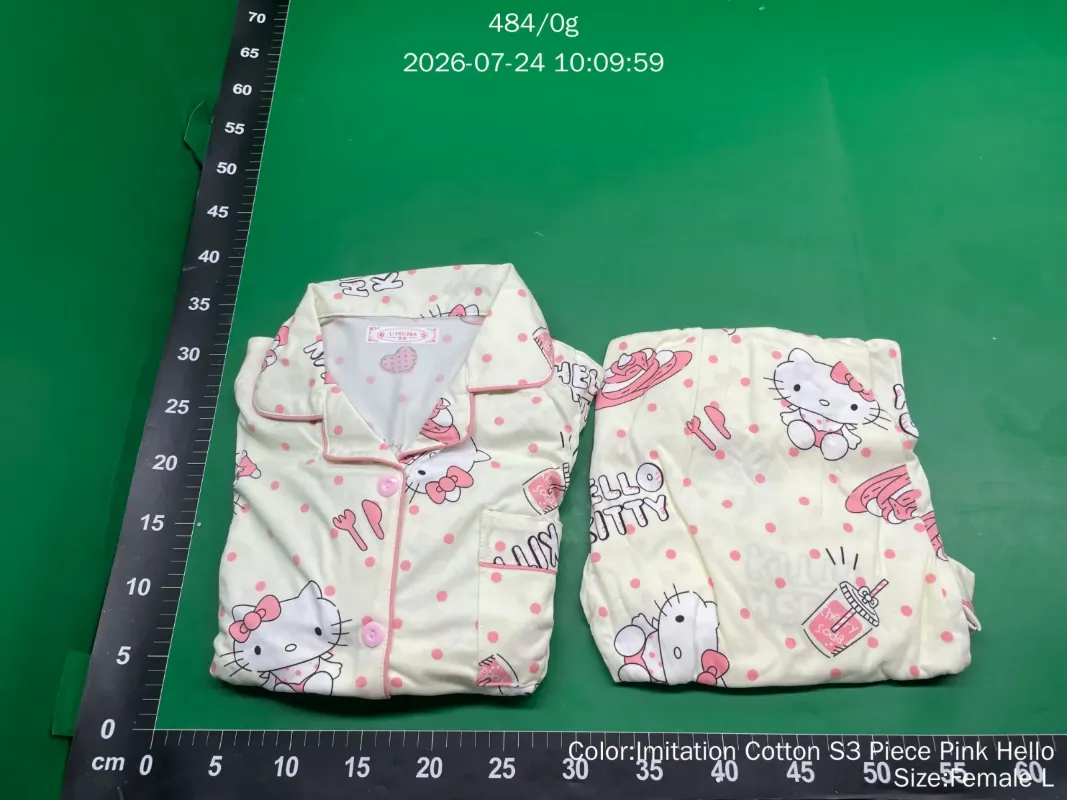 Pijama Feminino de Verão Estilo Japonês de Três Peças